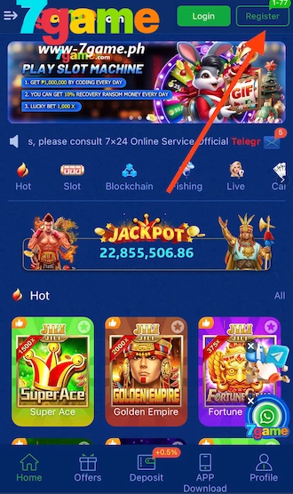 Step 1: Access the Homepage and Click "Register"