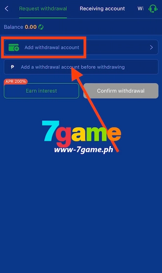 step 3: Add withdrawal account