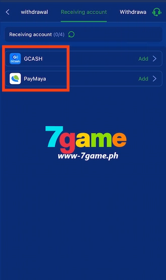 Step 4: Choose one of the two e-wallets above to add a withdrawal account address
